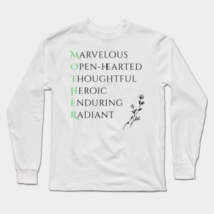 World's Best Mom - Acrostic about Mother minimalistic design Long Sleeve T-Shirt